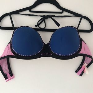Victoria’s Secret Blue & Pink Bandeau Bikini Top